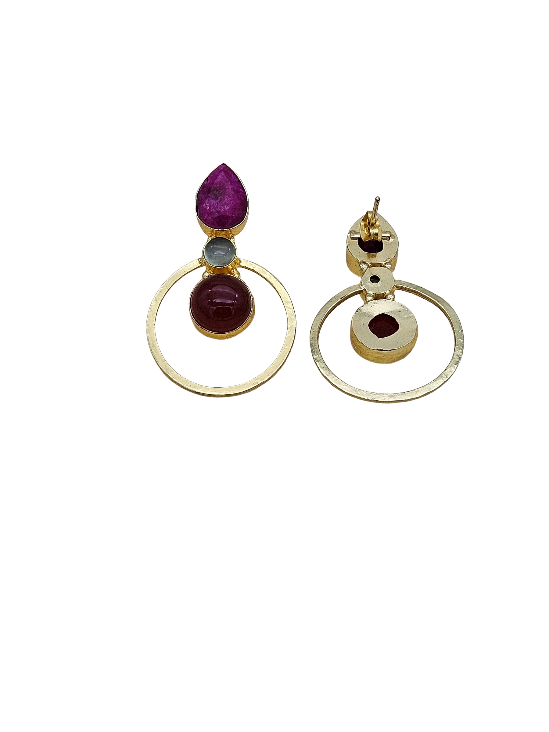 Amazing Gold plated Semi Precious Stone attractive designer Costume Statement Earrings