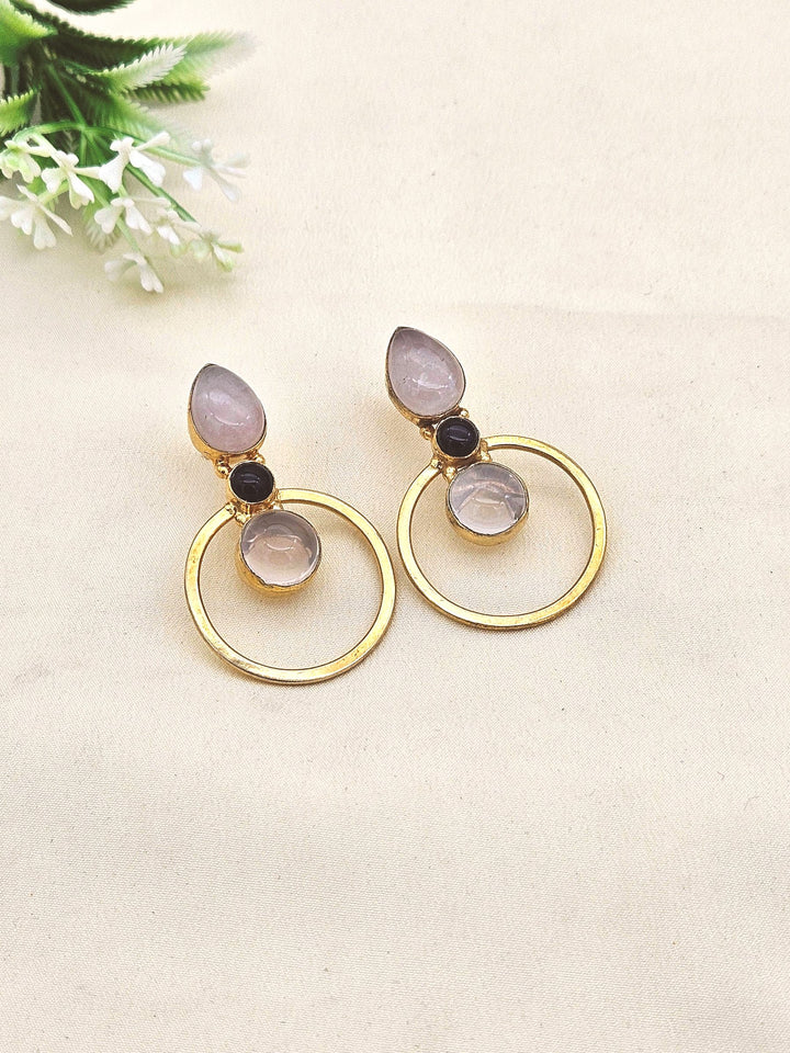 Amazing Gold plated Semi Precious Stone attractive designer Costume Statement Earrings