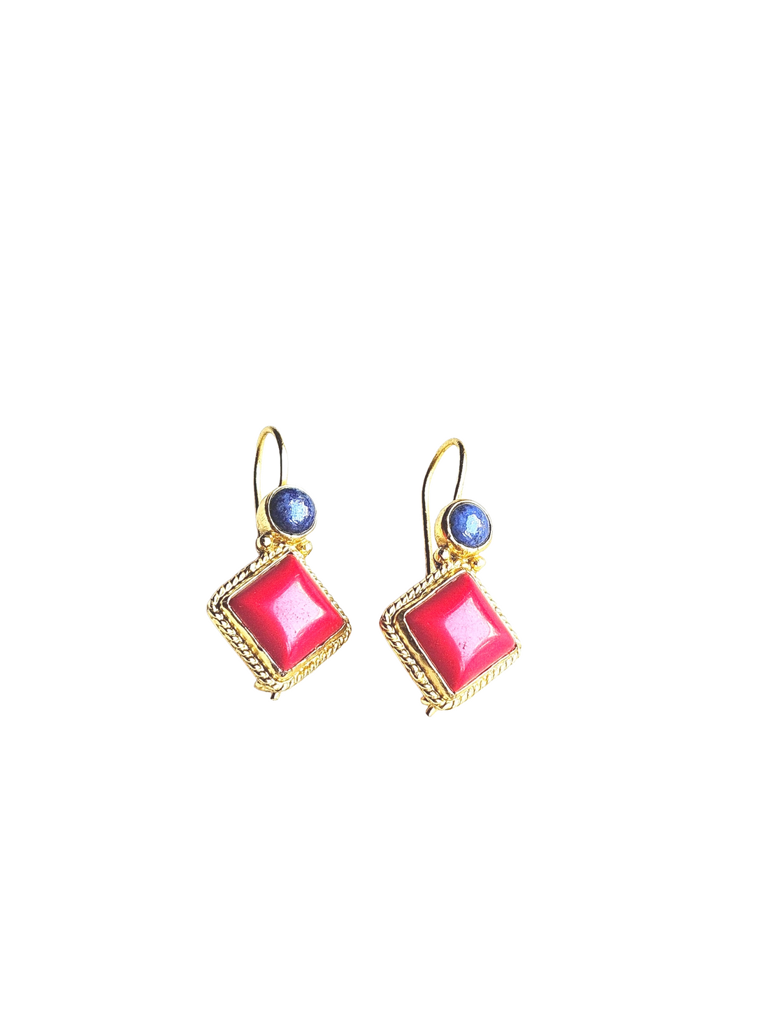 Charming Gold plated Semi Precious Stone attractive Light Weight Statement Earrings