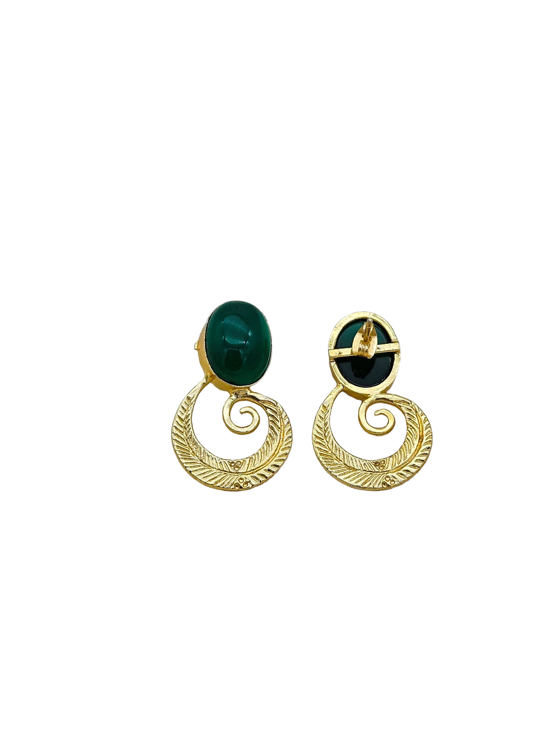 Awesome Gold plated Semi Precious Stone attractive designer Costume Statement Earrings
