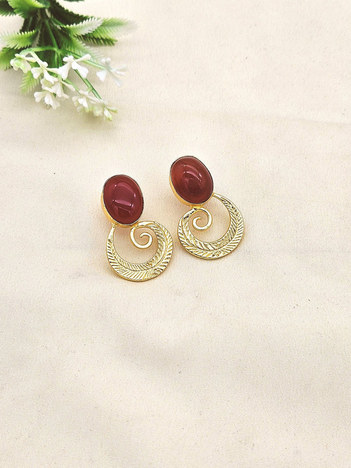 Awesome Gold plated Semi Precious Stone attractive designer Costume Statement Earrings
