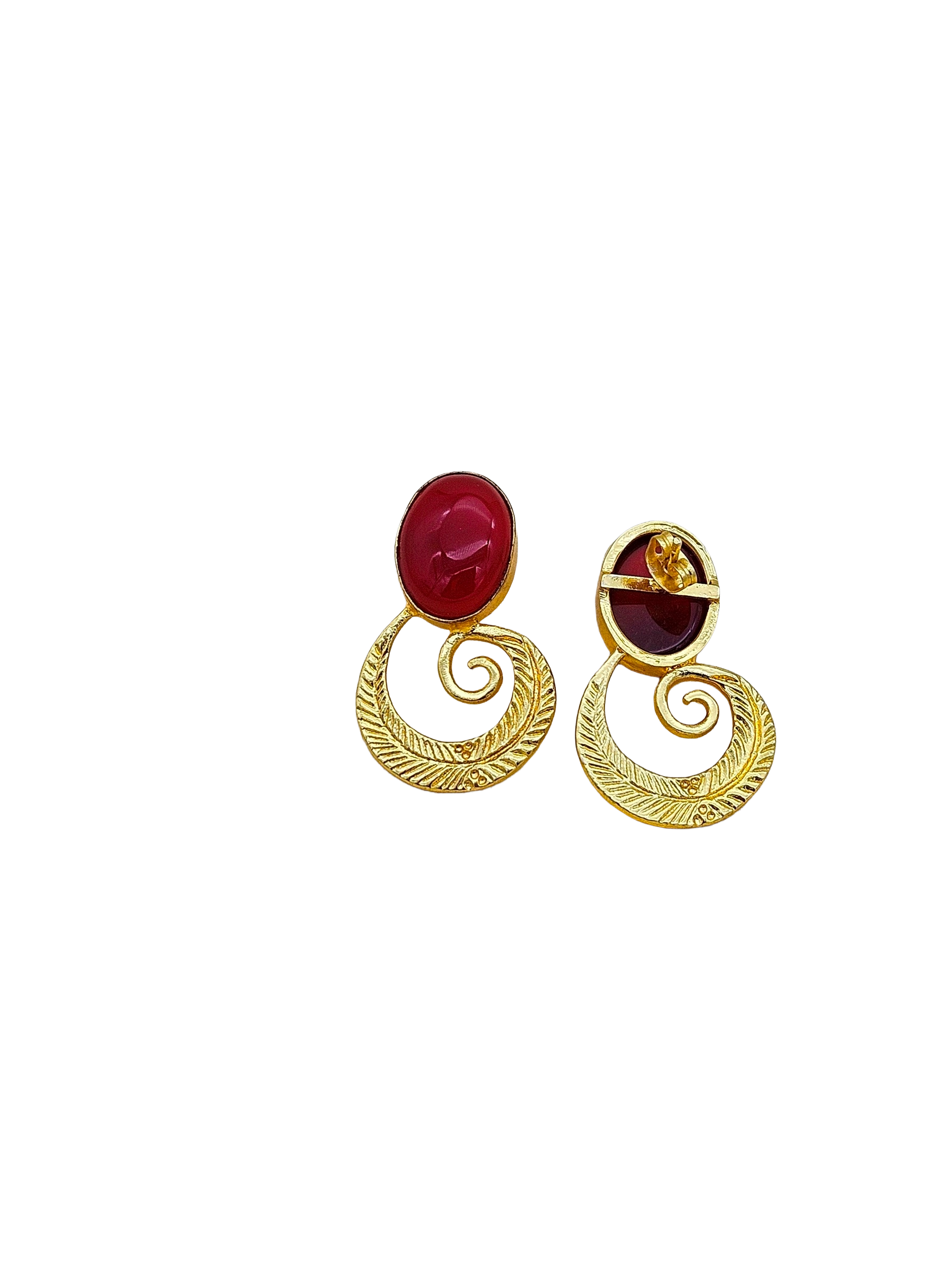 Awesome Gold plated Semi Precious Stone attractive designer Costume Statement Earrings