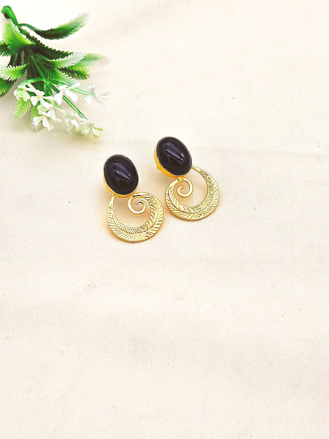 Awesome Gold plated Semi Precious Stone attractive designer Costume Statement Earrings