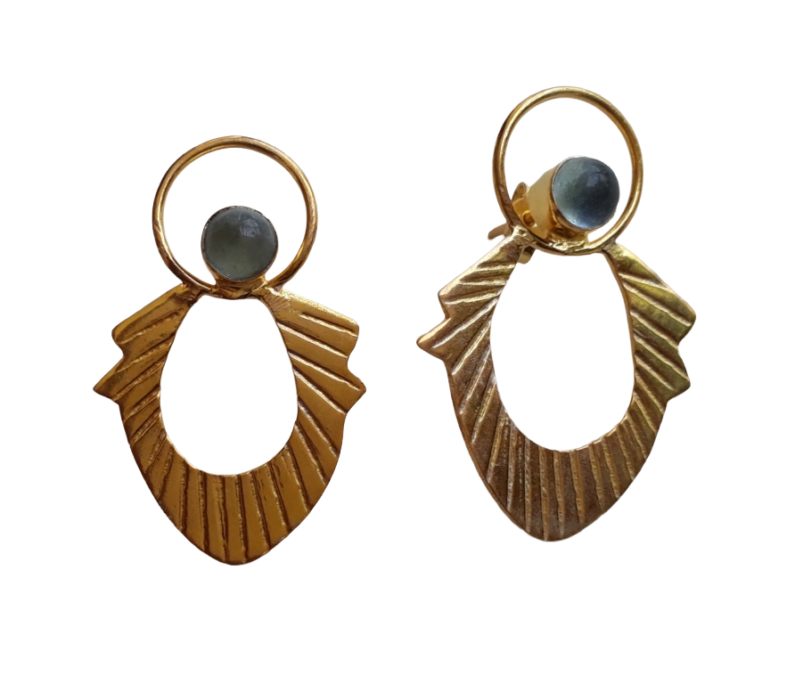 Awesome Gold plated Chalcedony Stone light Weight charming Designer Statement Earrings