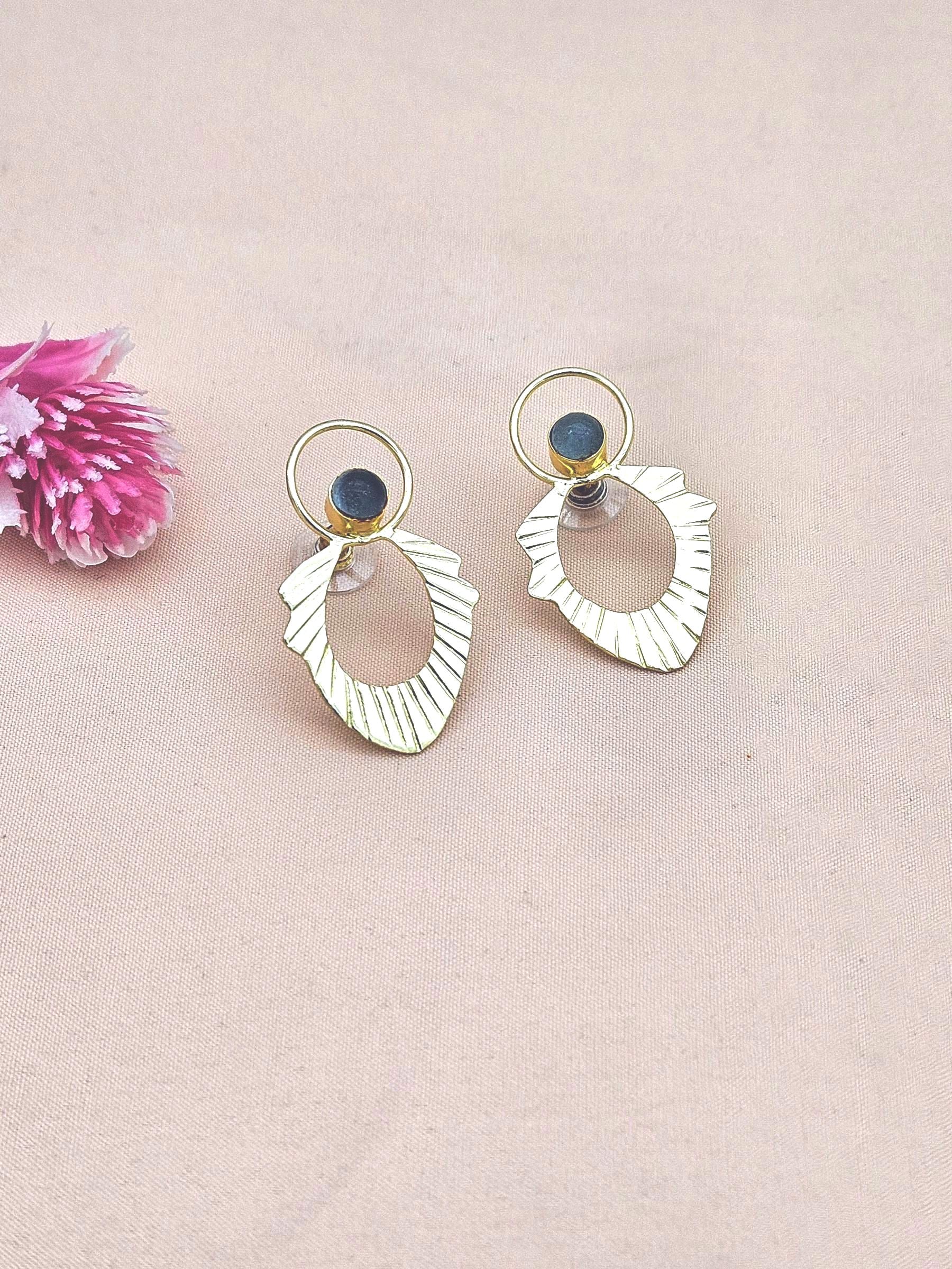 Awesome Gold plated Chalcedony Stone light Weight charming Designer Statement Earrings