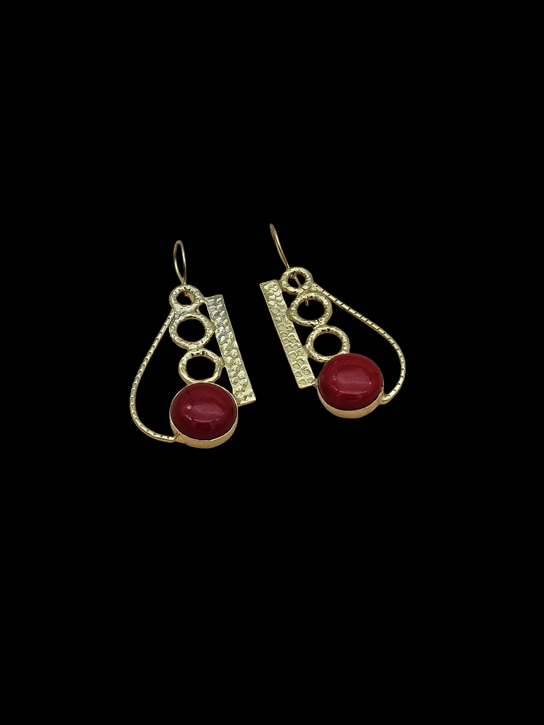 Awesome Gold plated Coral Stone light Weight charming Designer Statement Earrings