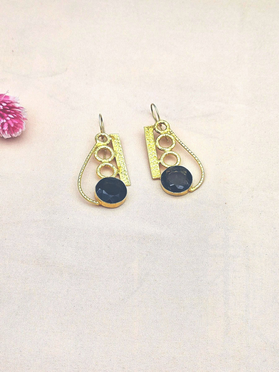 Awesome Gold plated Smoky Stone light Weight charming Designer Statement Earrings