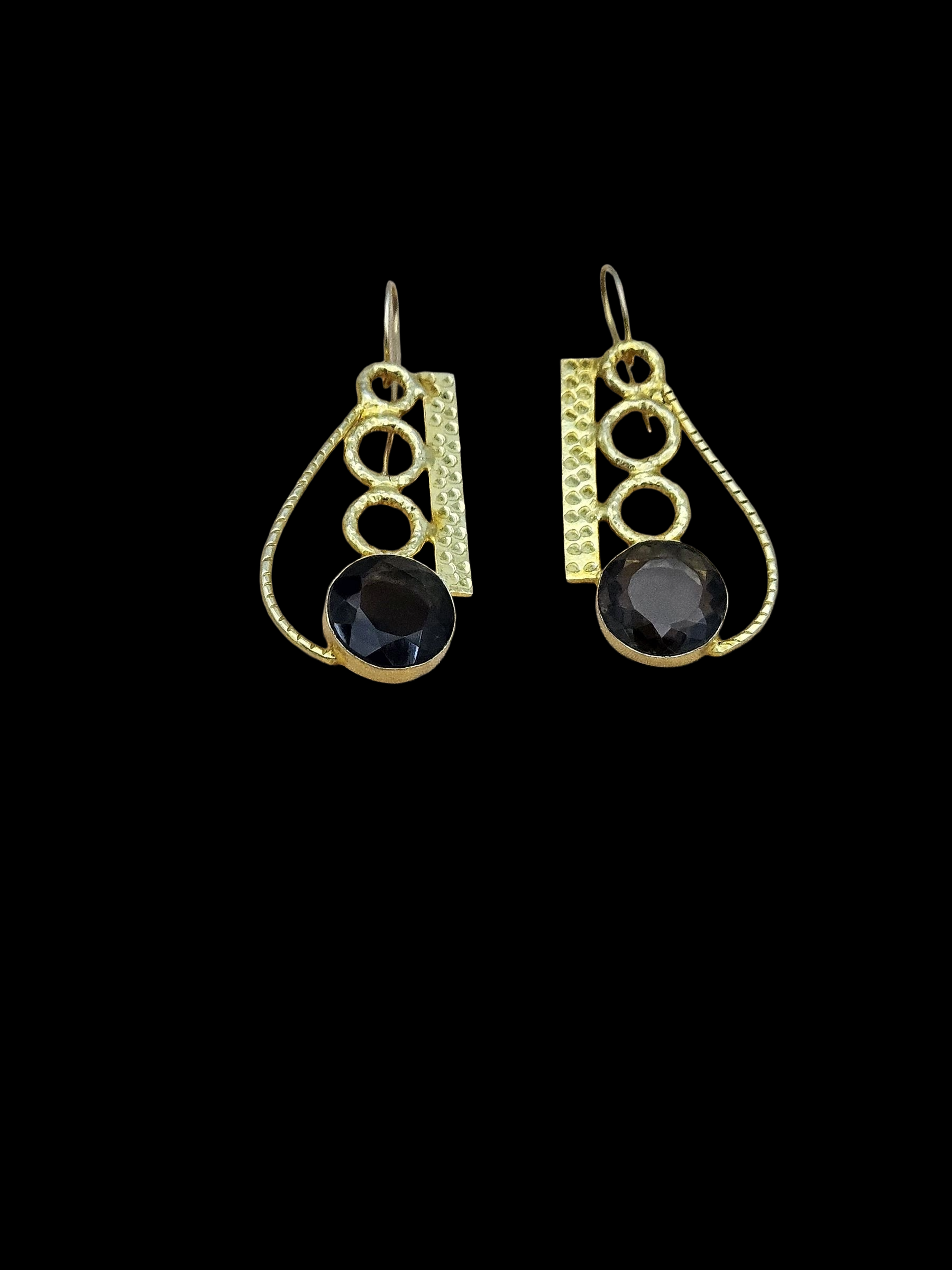 Awesome Gold plated Smoky Stone light Weight charming Designer Statement Earrings