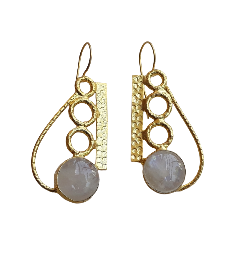 Awesome Gold plated Rainbow Stone light Weight charming Designer Statement Earrings