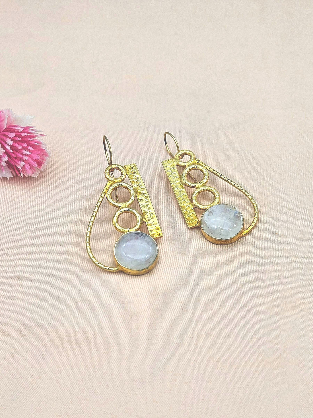 Awesome Gold plated Rainbow Stone light Weight charming Designer Statement Earrings