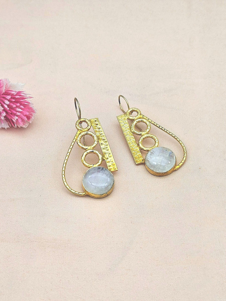 Awesome Gold plated Rainbow Stone light Weight charming Designer Statement Earrings