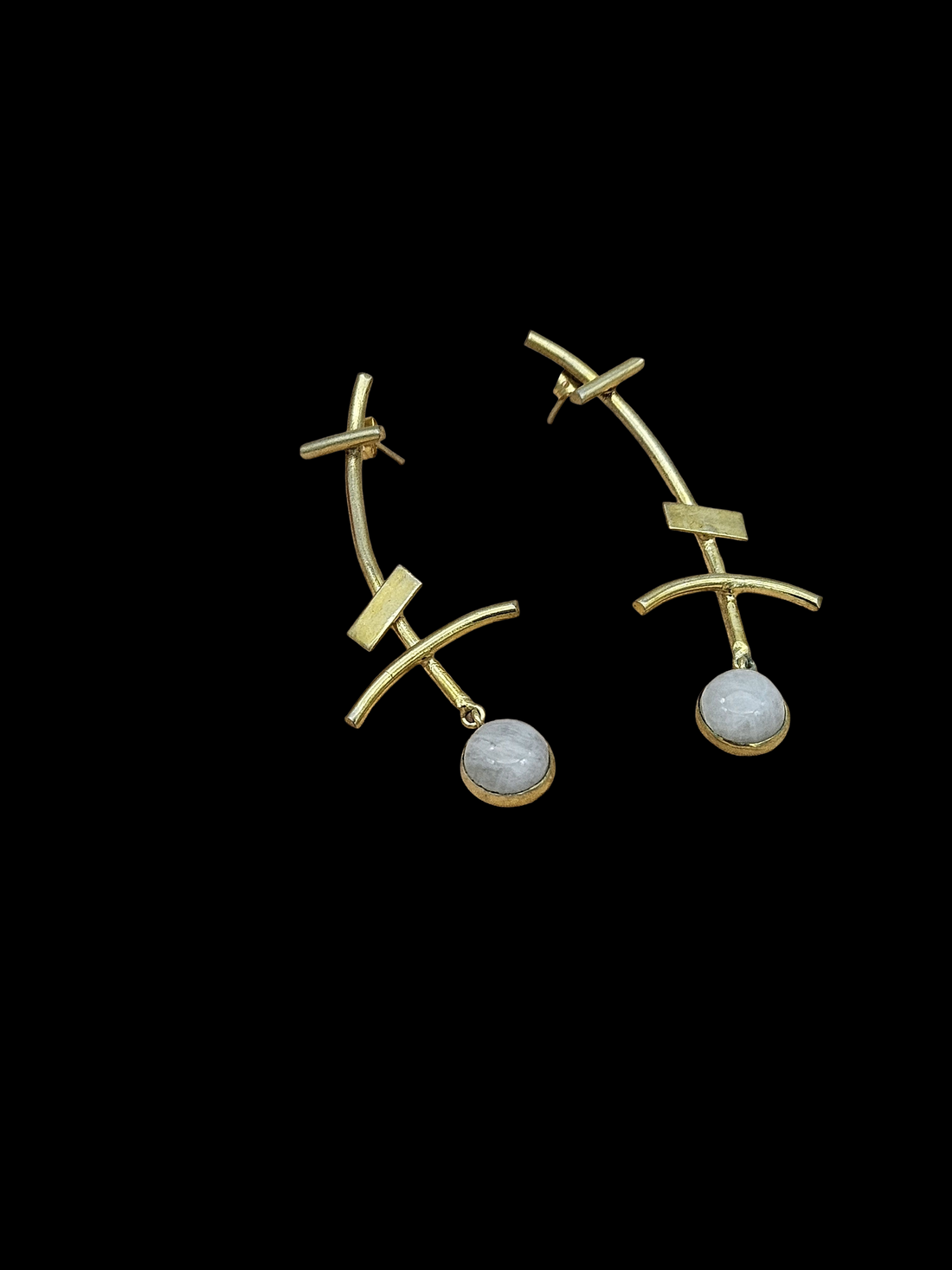 Stunning Gold plated Rainbow Stone Charming Designer light Weight Statement Earrings