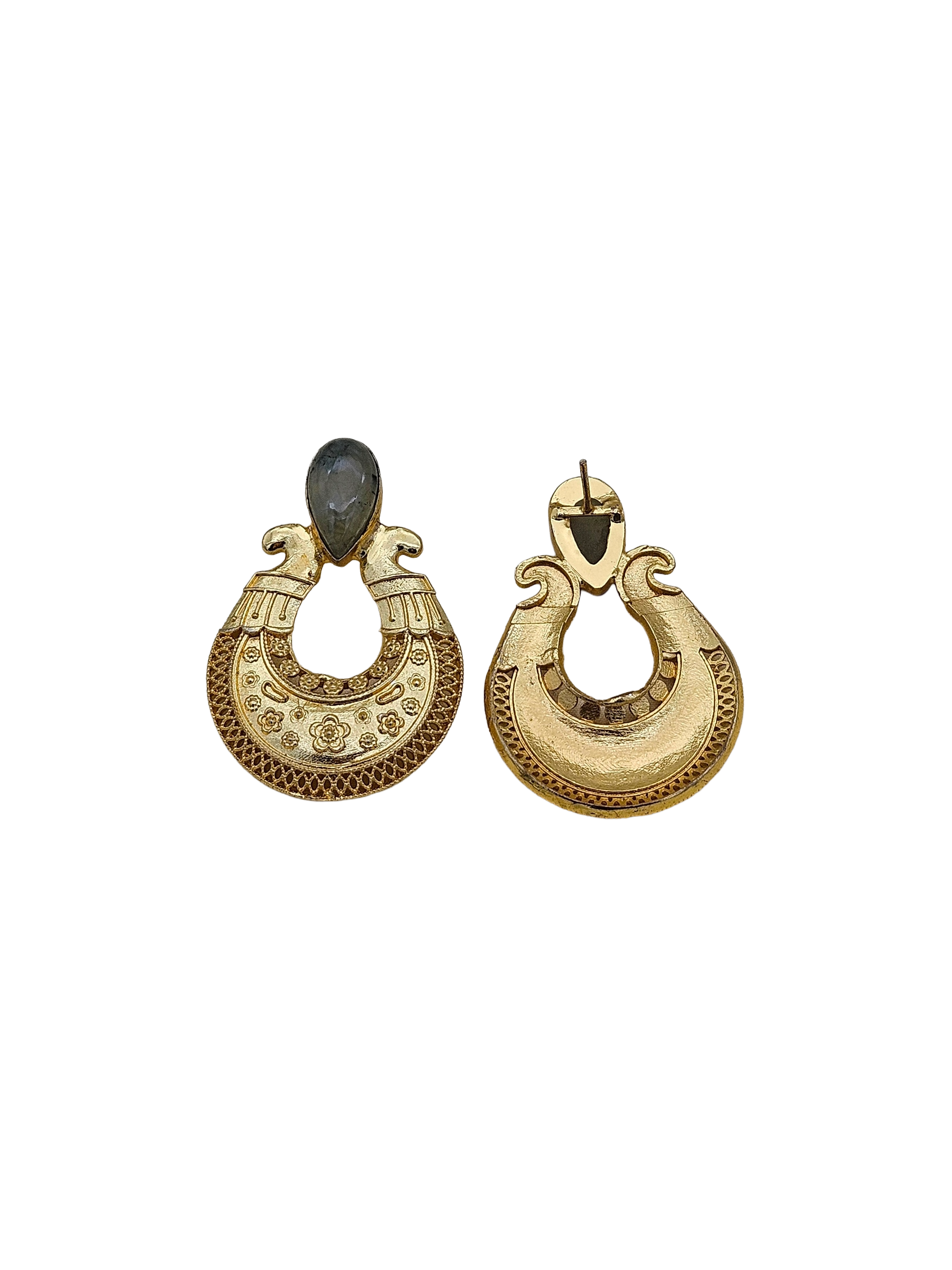 Awesome Gold plated Semi Precious Stone attractive designer Costume Statement Earrings