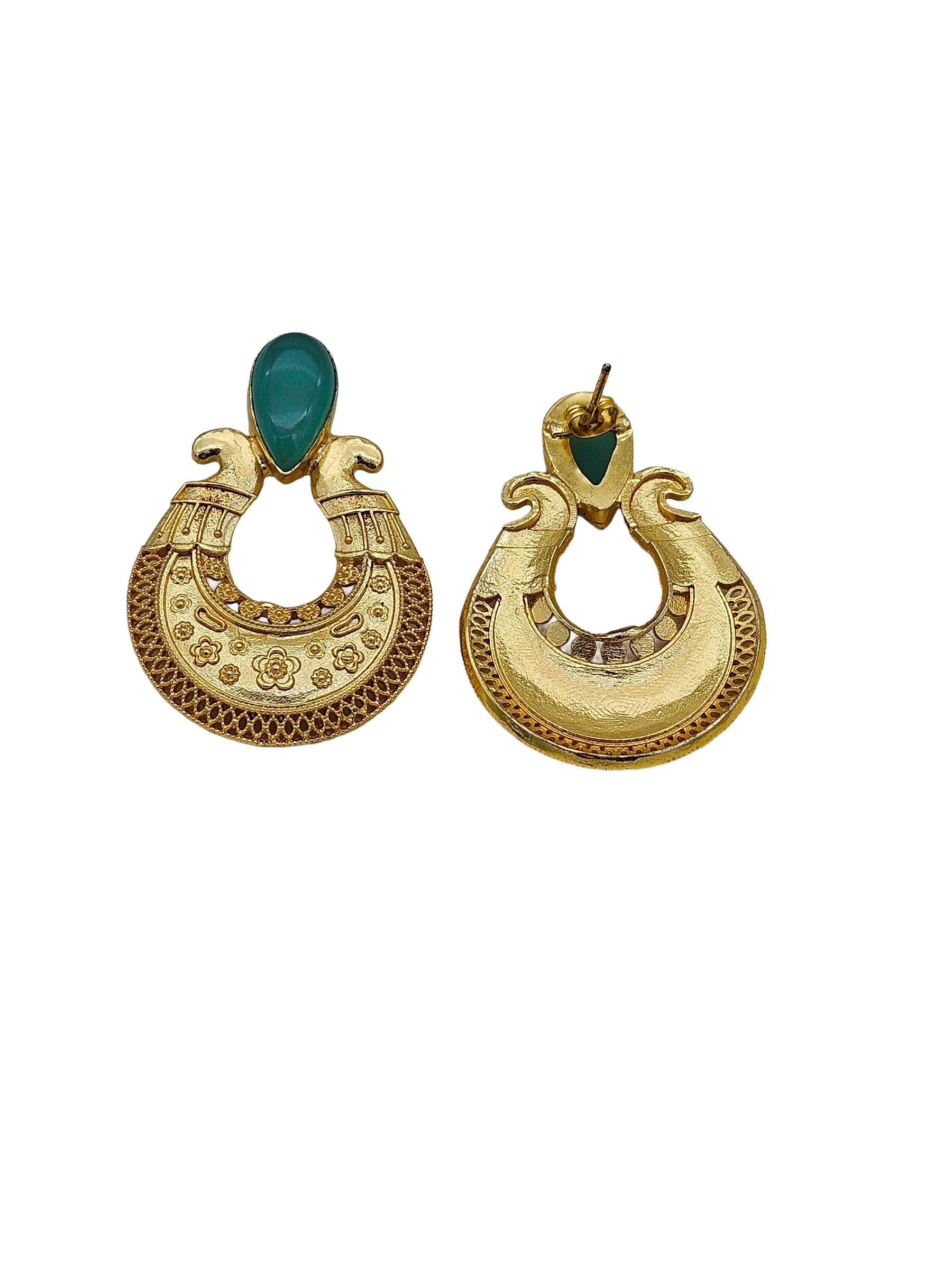 Awesome Gold plated Semi Precious Stone attractive designer Costume Statement Earrings