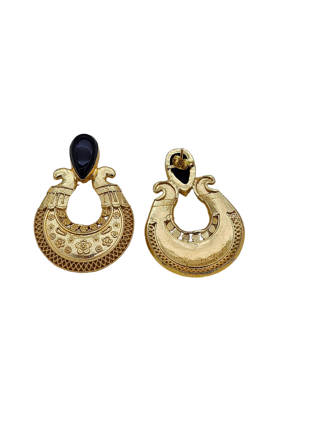 Awesome Gold plated Semi Precious Stone attractive designer Costume Statement Earrings