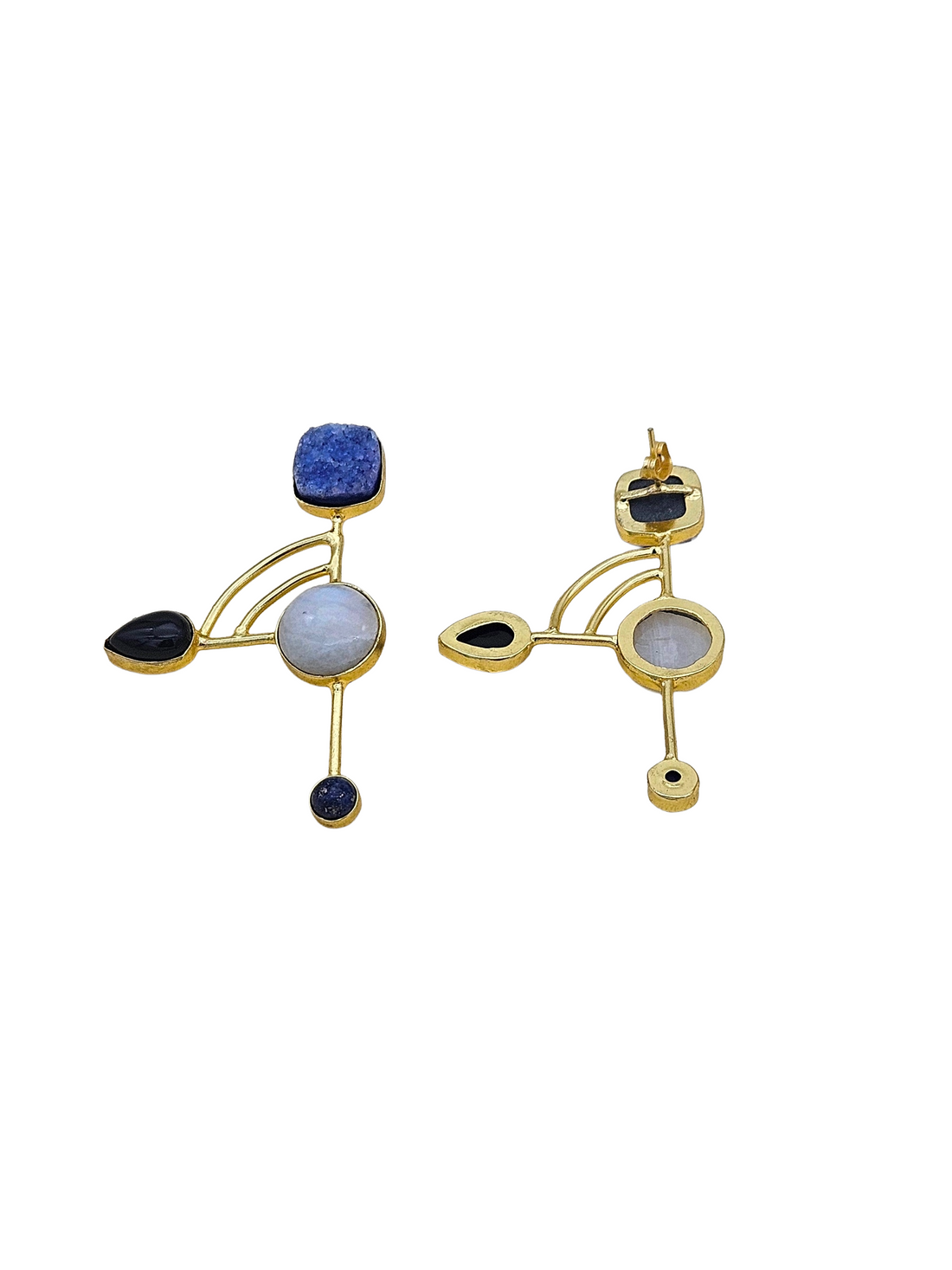 Elegant Gold plated Semi Precious Stone attractive designer Costume Statement Earrings