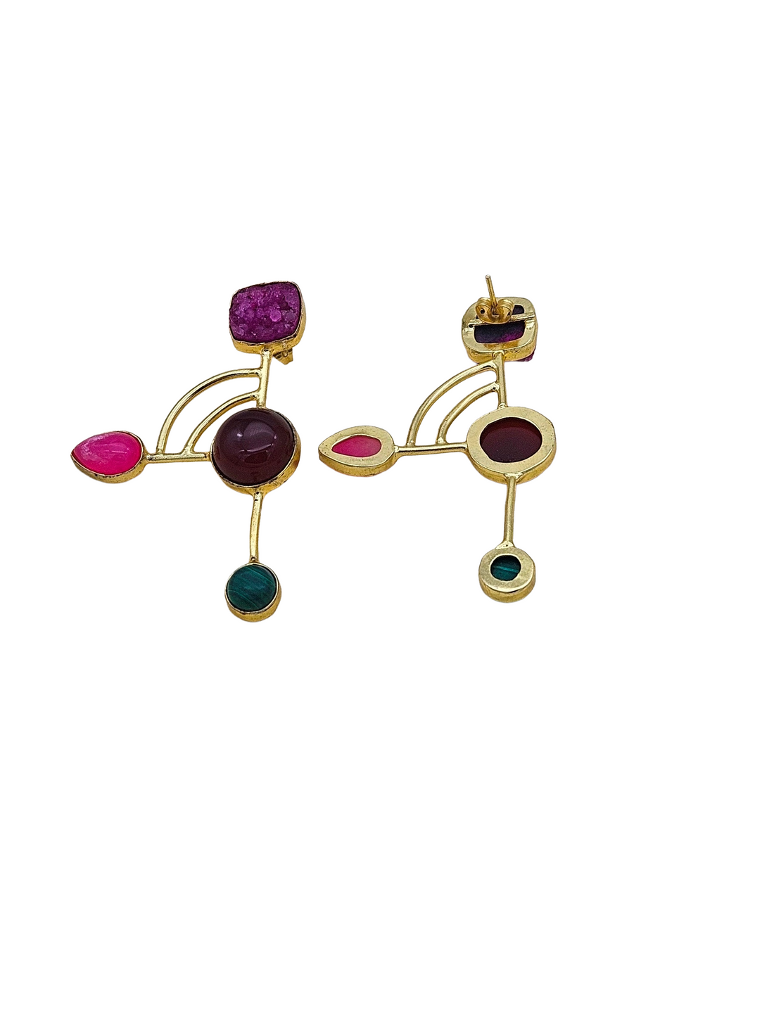 Elegant Gold plated Semi Precious Stone attractive designer Costume Statement Earrings