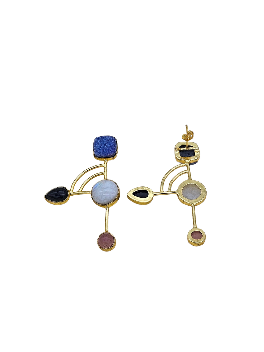 Elegant Gold plated Semi Precious Stone attractive designer Costume Statement Earrings