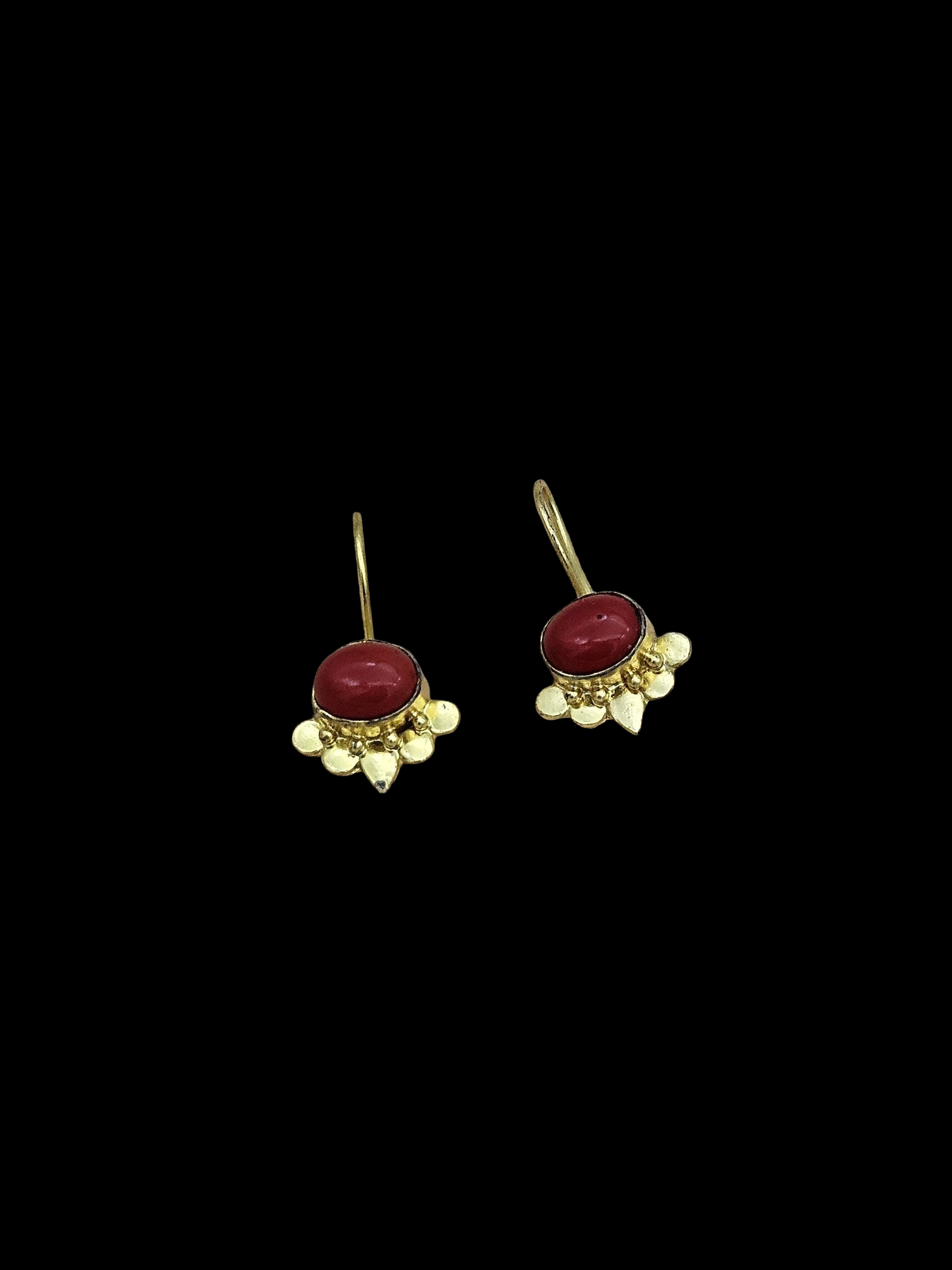 Charming Gold plated Coral Stone light Weight daily use Statement Earrings