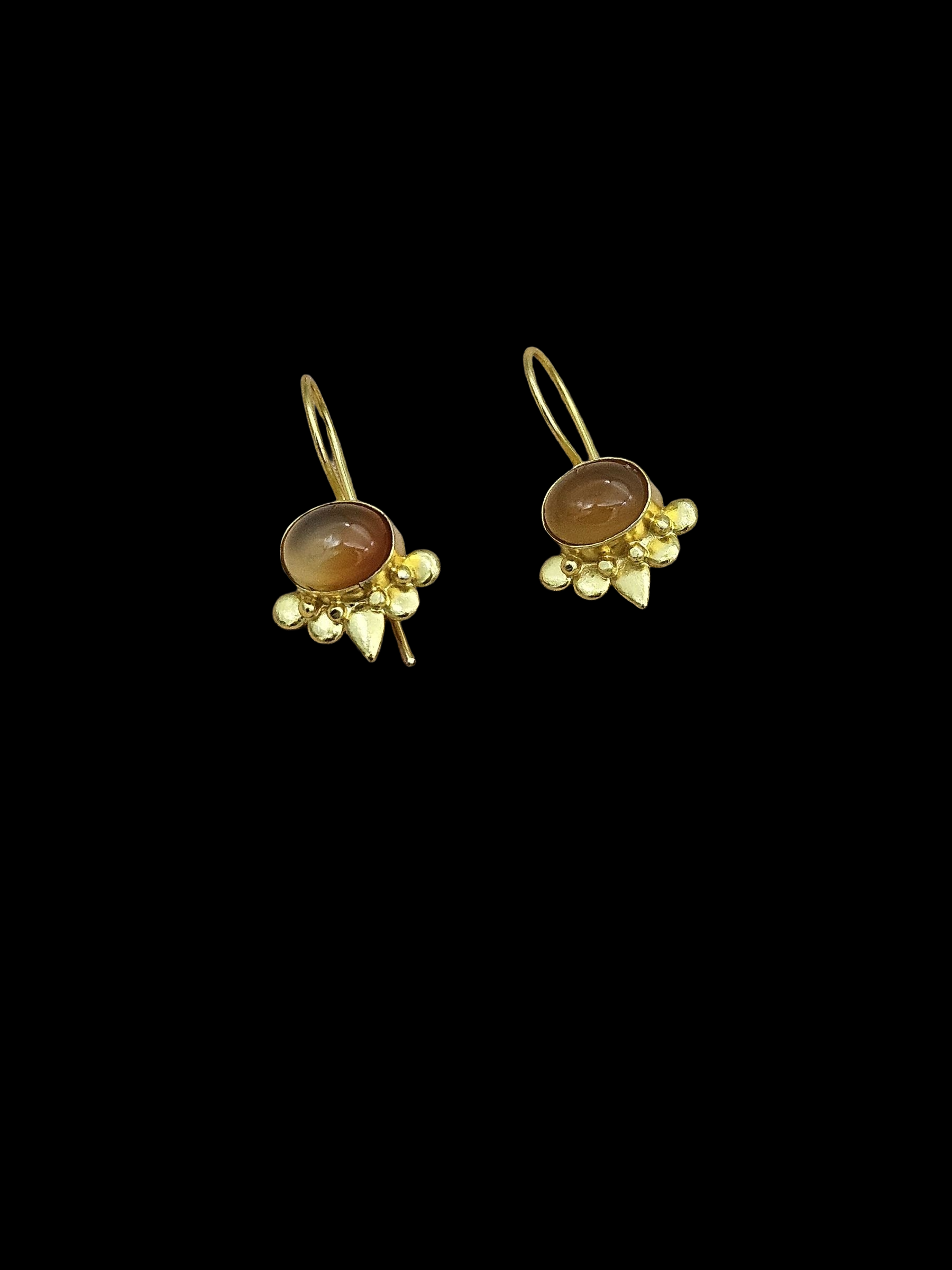 Charming Gold plated Yellow Chalcedony Stone light Weight daily use Statement Earrings