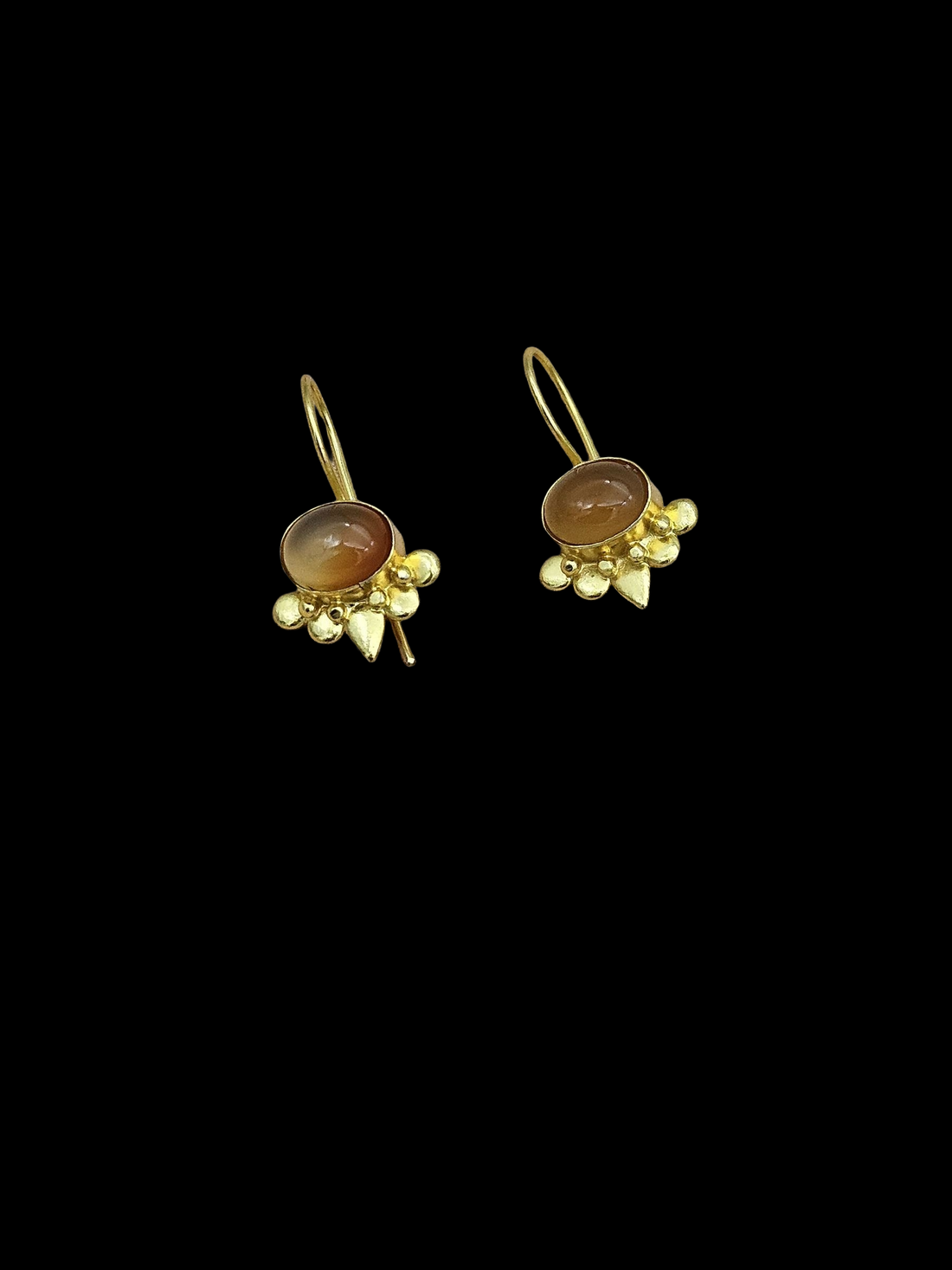 Charming Gold plated Yellow Chalcedony Stone light Weight daily use Statement Earrings