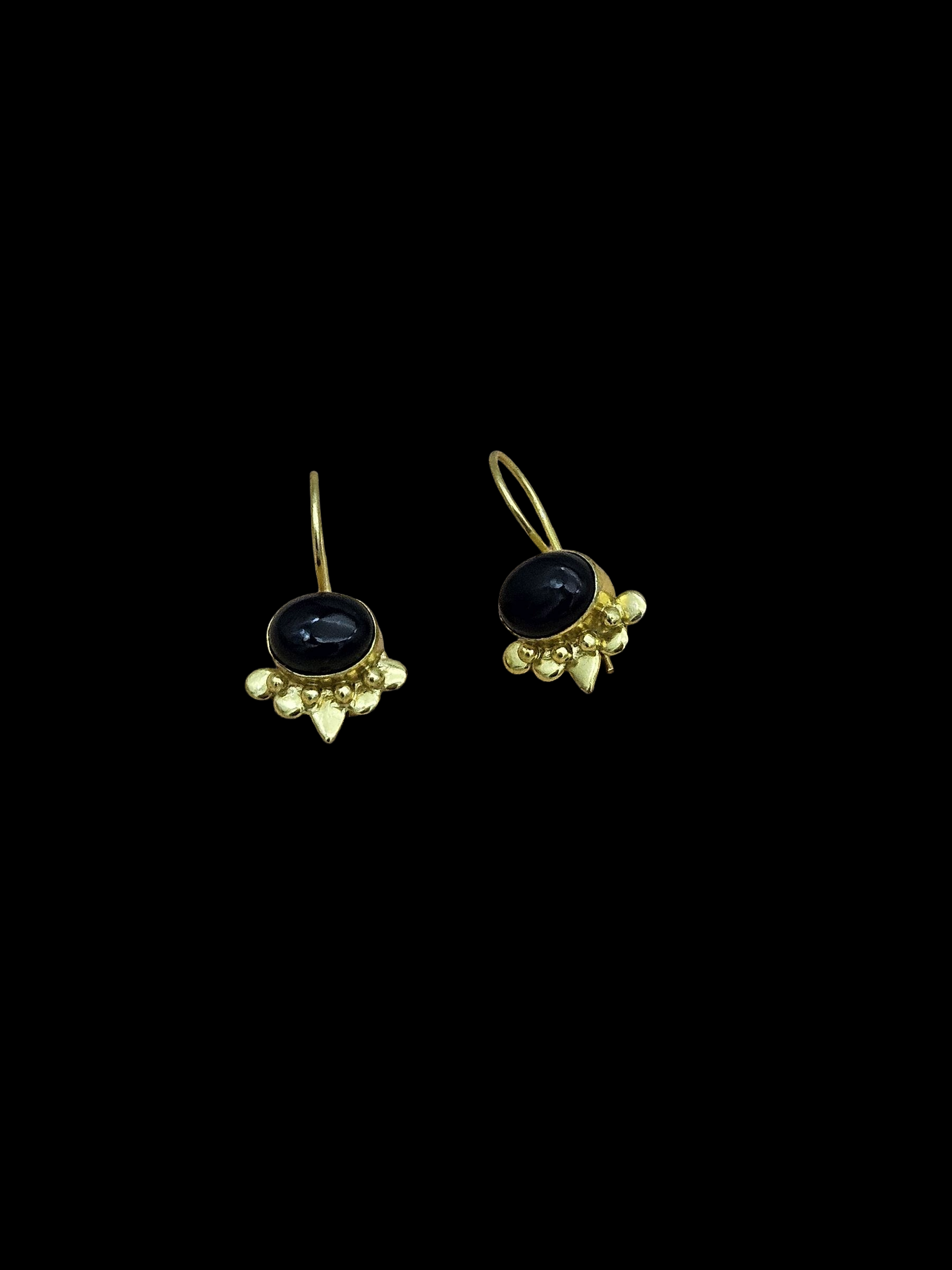 Charming Gold plated Black Onyx Stone light Weight daily use Statement Earrings