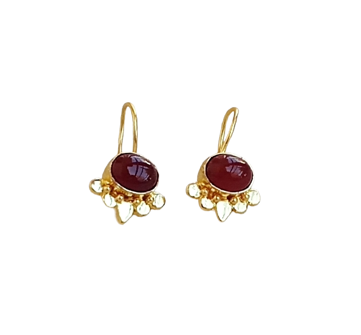 Charming Gold plated Black Onyx Stone light Weight daily use Statement Earrings