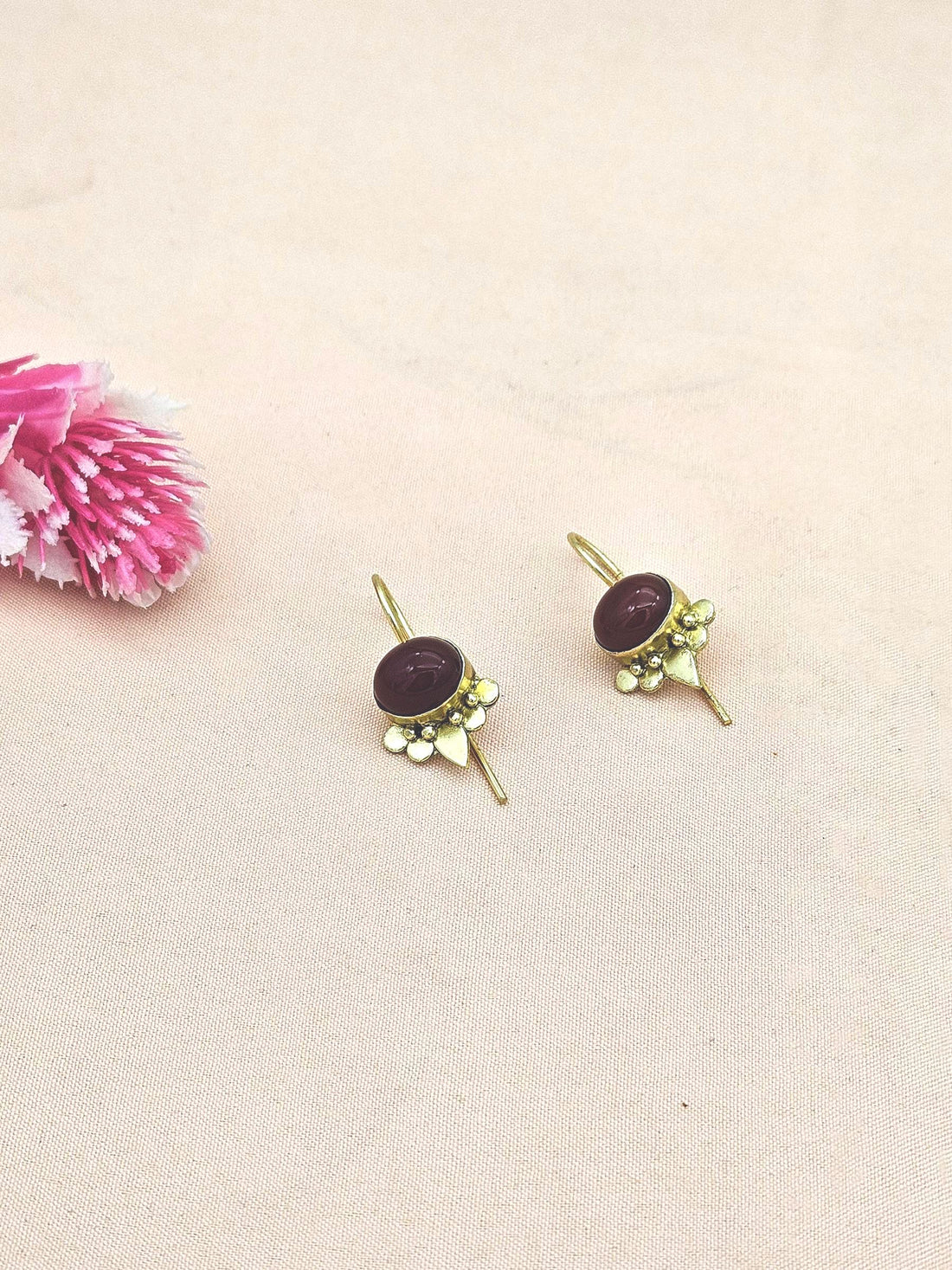Charming Gold plated Black Onyx Stone light Weight daily use Statement Earrings
