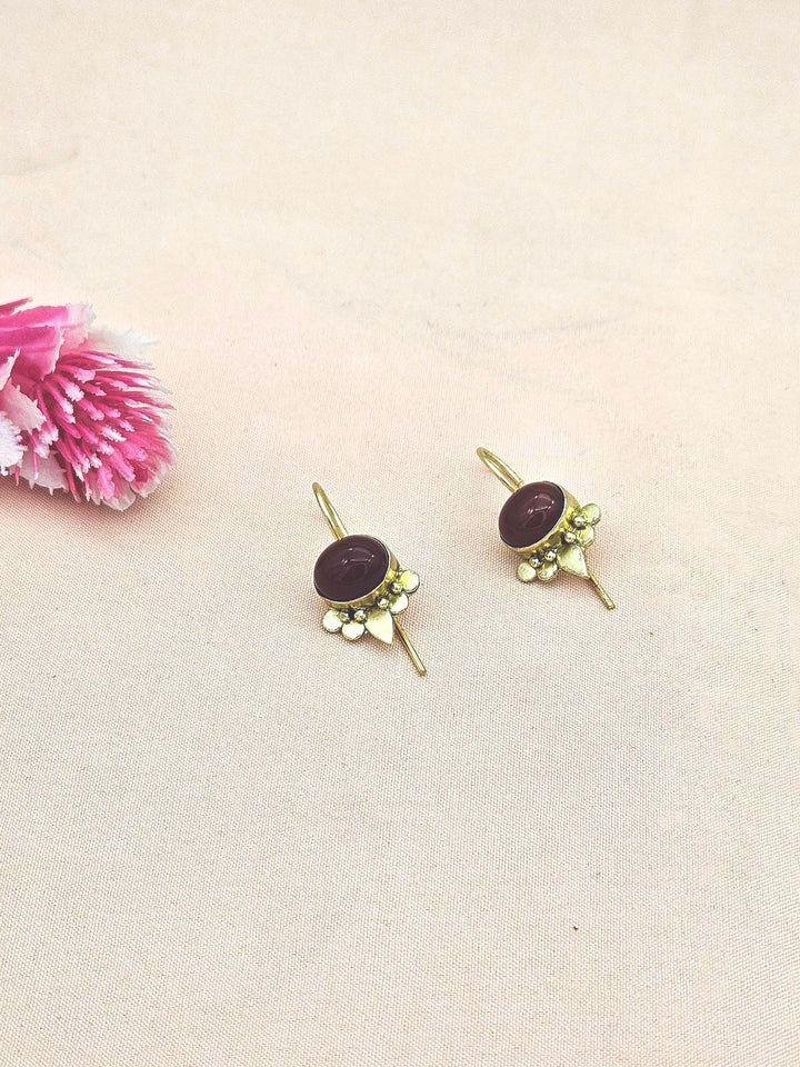Charming Gold plated Black Onyx Stone light Weight daily use Statement Earrings