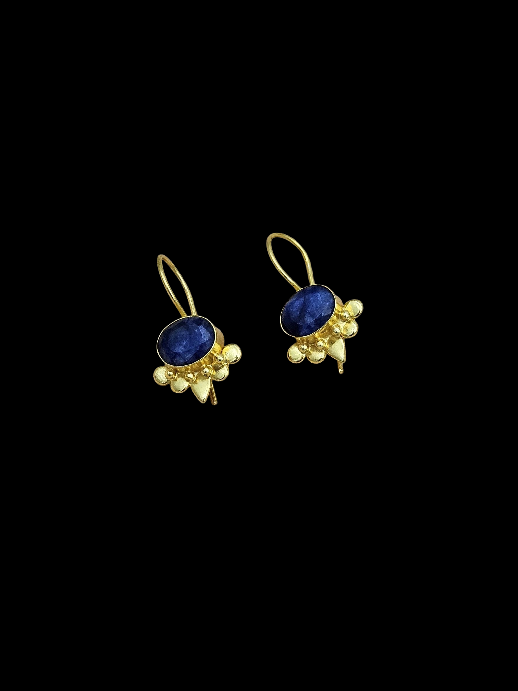 Charming Gold plated Blue Beryl Stone light Weight daily use Statement Earrings