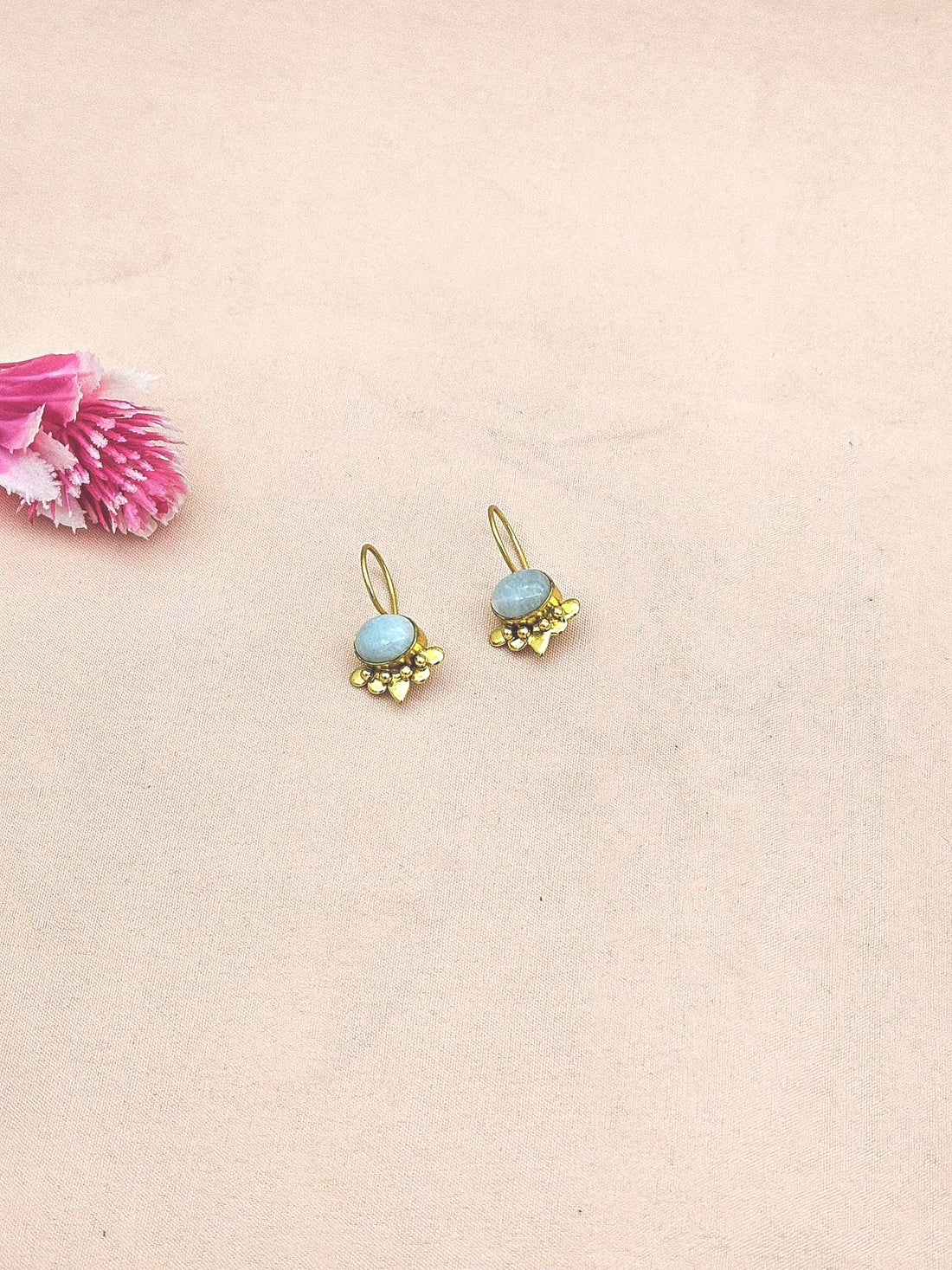 Charming Gold plated Amazonite Stone light Weight daily use Statement Earrings