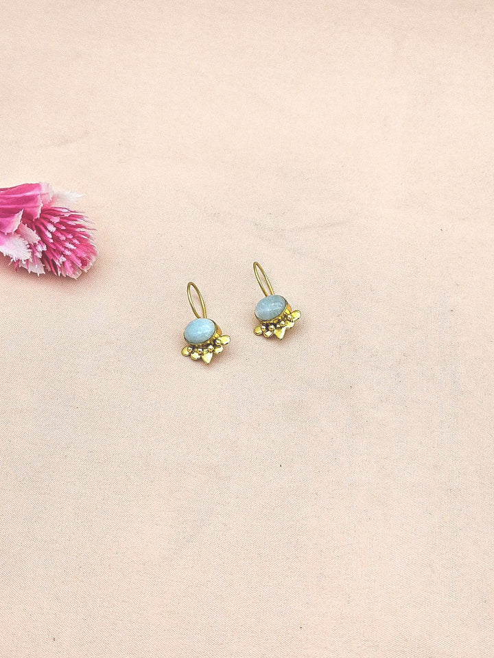 Charming Gold plated Amazonite Stone light Weight daily use Statement Earrings