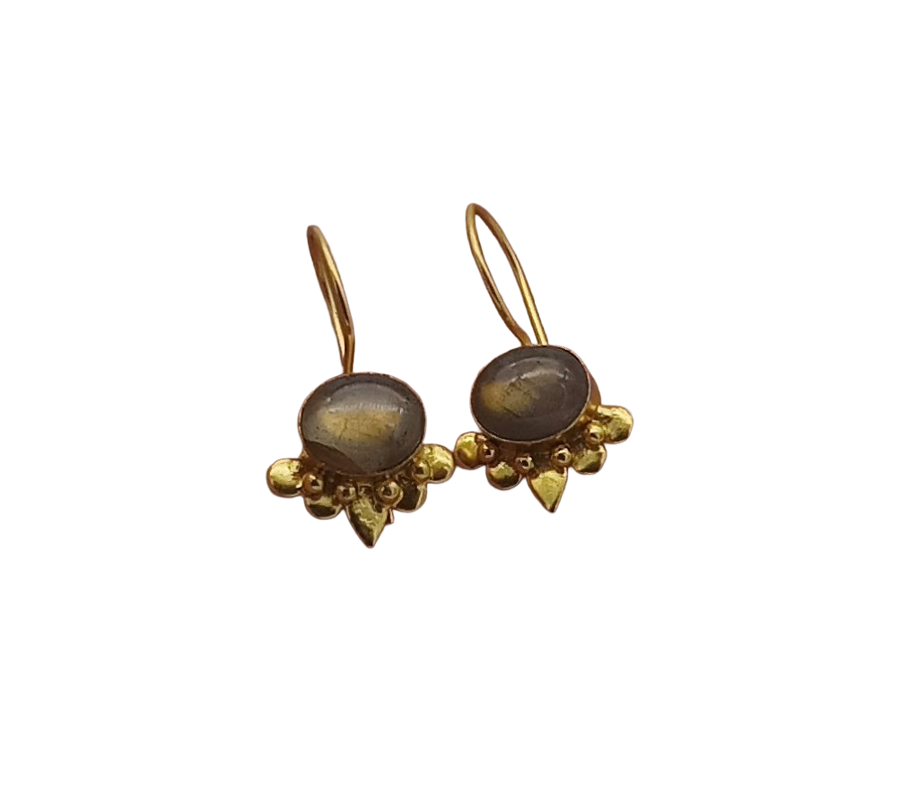 Charming Gold plated Labradorite Stone light Weight daily use Statement Earrings