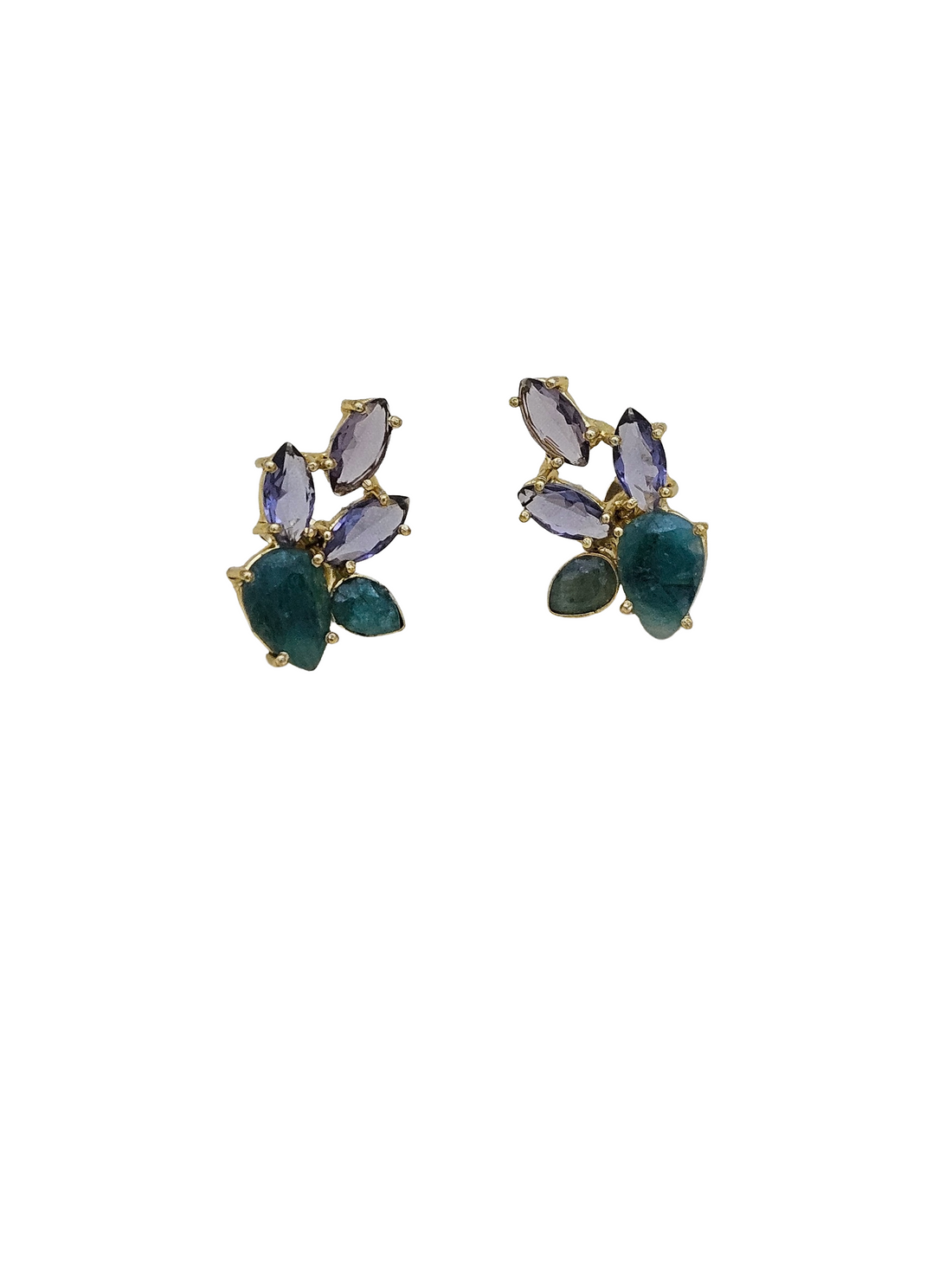 Awesome Gold plated Semi Precious Stonest attractive Light weight Stud Earrings