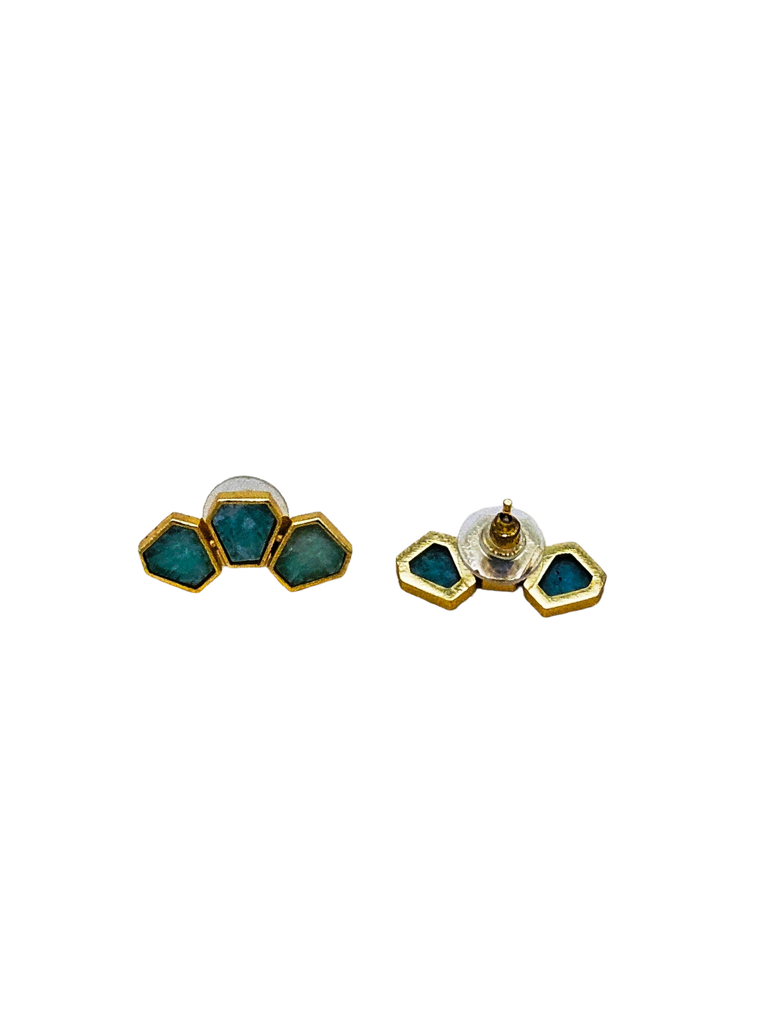 Awesome Fine Gold plated Semi Precious Stone Chips attractive designer Light Weight Stud Earrings