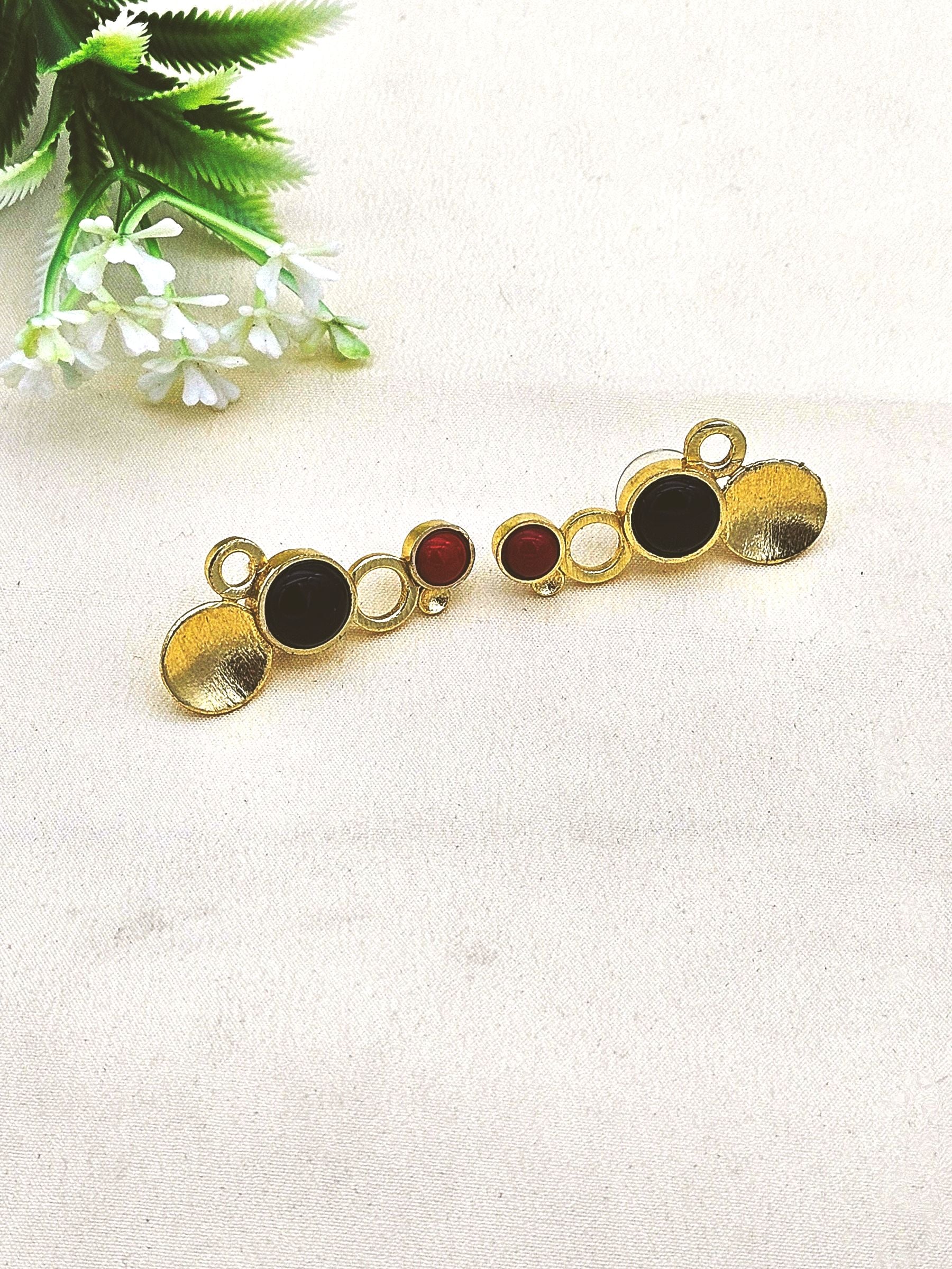 Stunning Gold plated  Semi Precious Stone  attractive designer Light Weight Stud Earrings