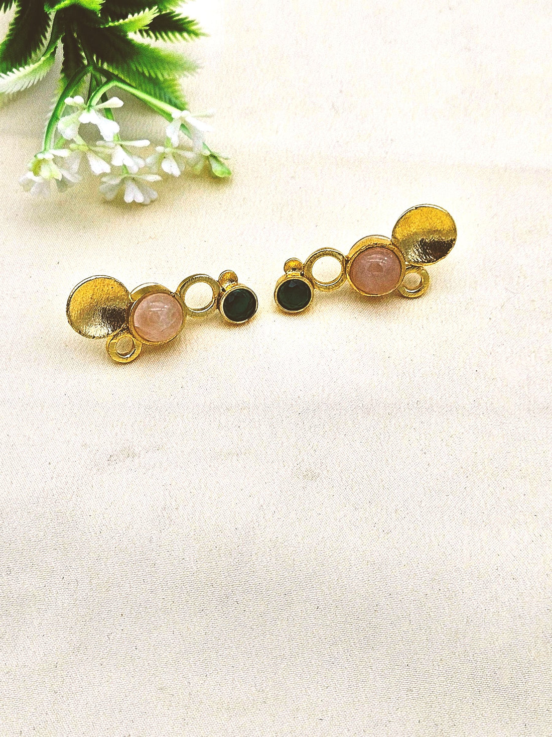 Stunning Gold plated  Semi Precious Stone  attractive designer Light Weight Stud Earrings