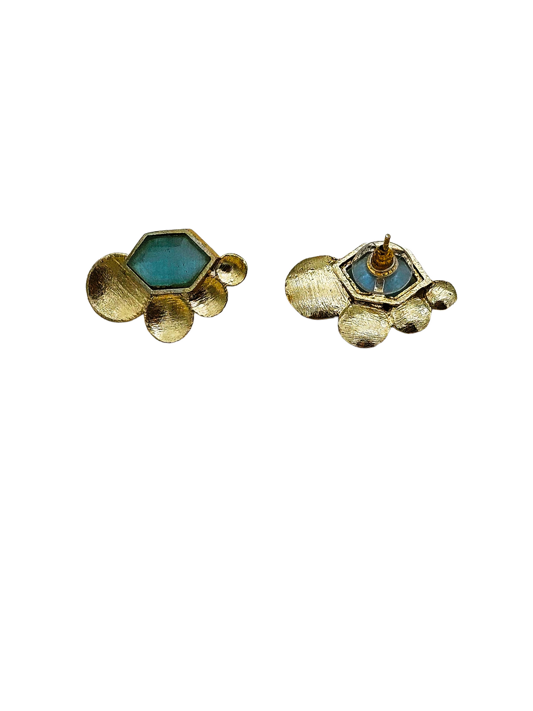 Charming Gold plated Semi Precious Stone attractive designer Light Weight Stud Earrings