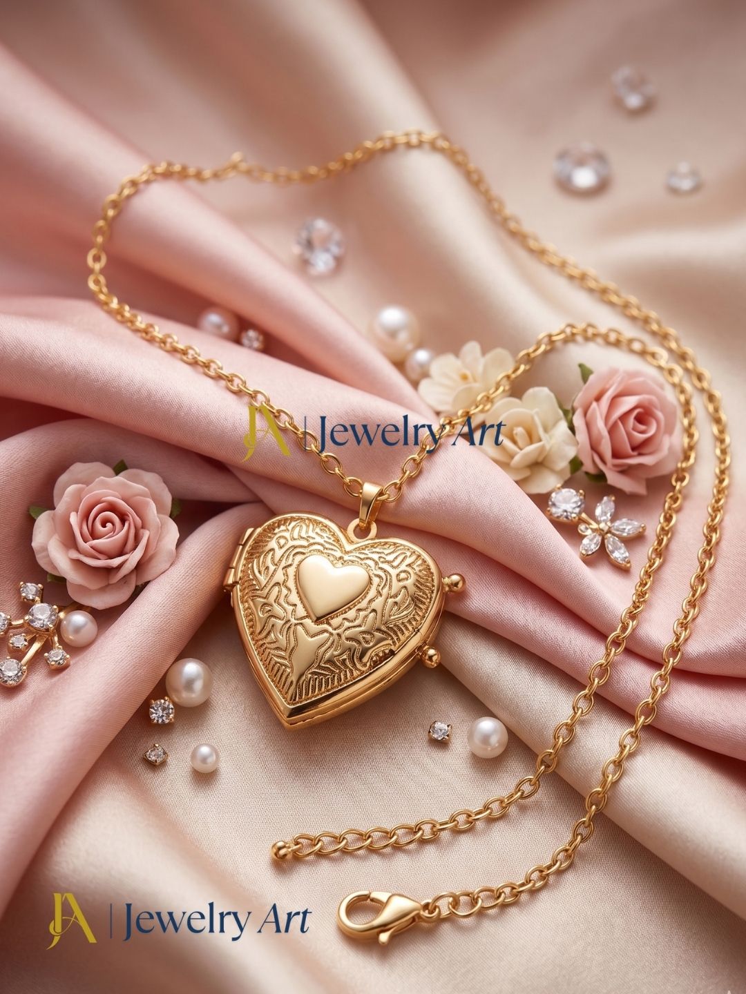 heart shape openable pendant gold plated designer adjustable necklace for women
