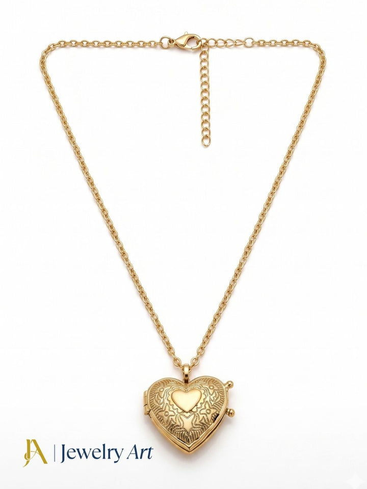heart shape openable pendant gold plated designer adjustable necklace for women
