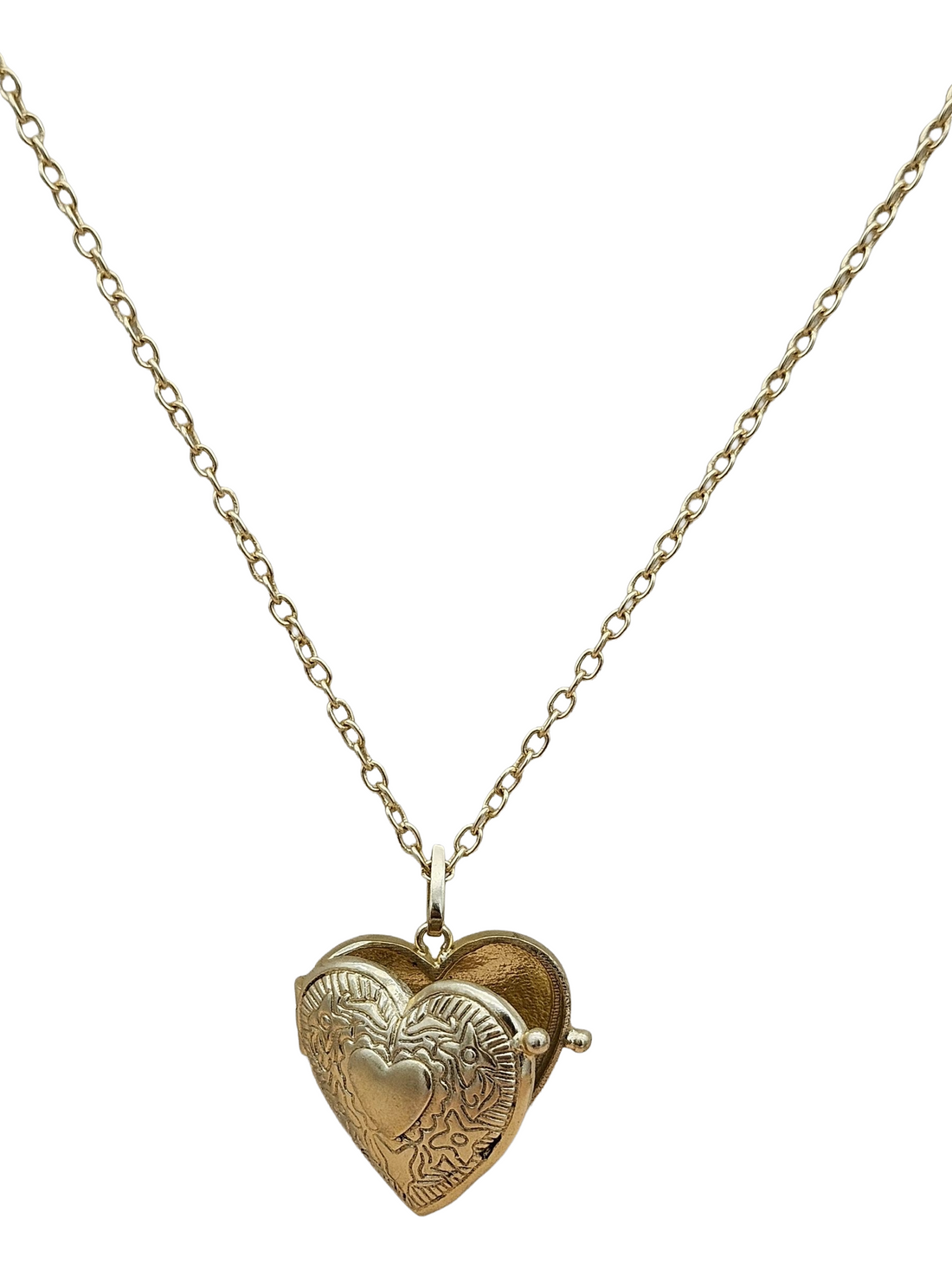 Charming Gold Plated Heart Shape Openable Box Designer Adjustable Chain Pendant