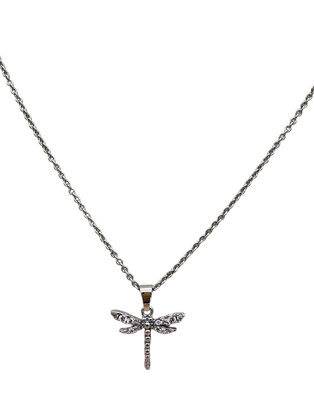 Stunning White Rhodium plated Cubic Zirconia Stone Light weight Fly Shape Chain Pendant