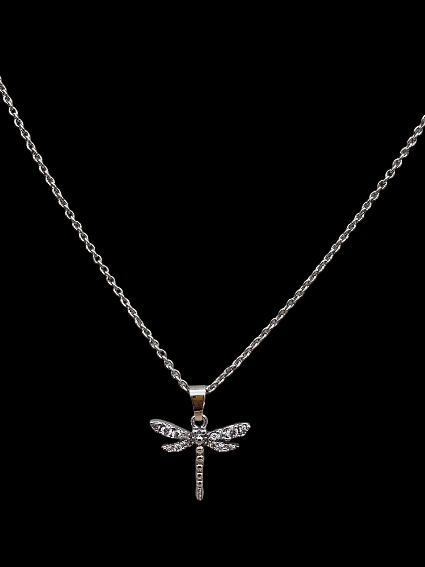 Stunning White Rhodium plated Cubic Zirconia Stone Light weight Fly Shape Chain Pendant