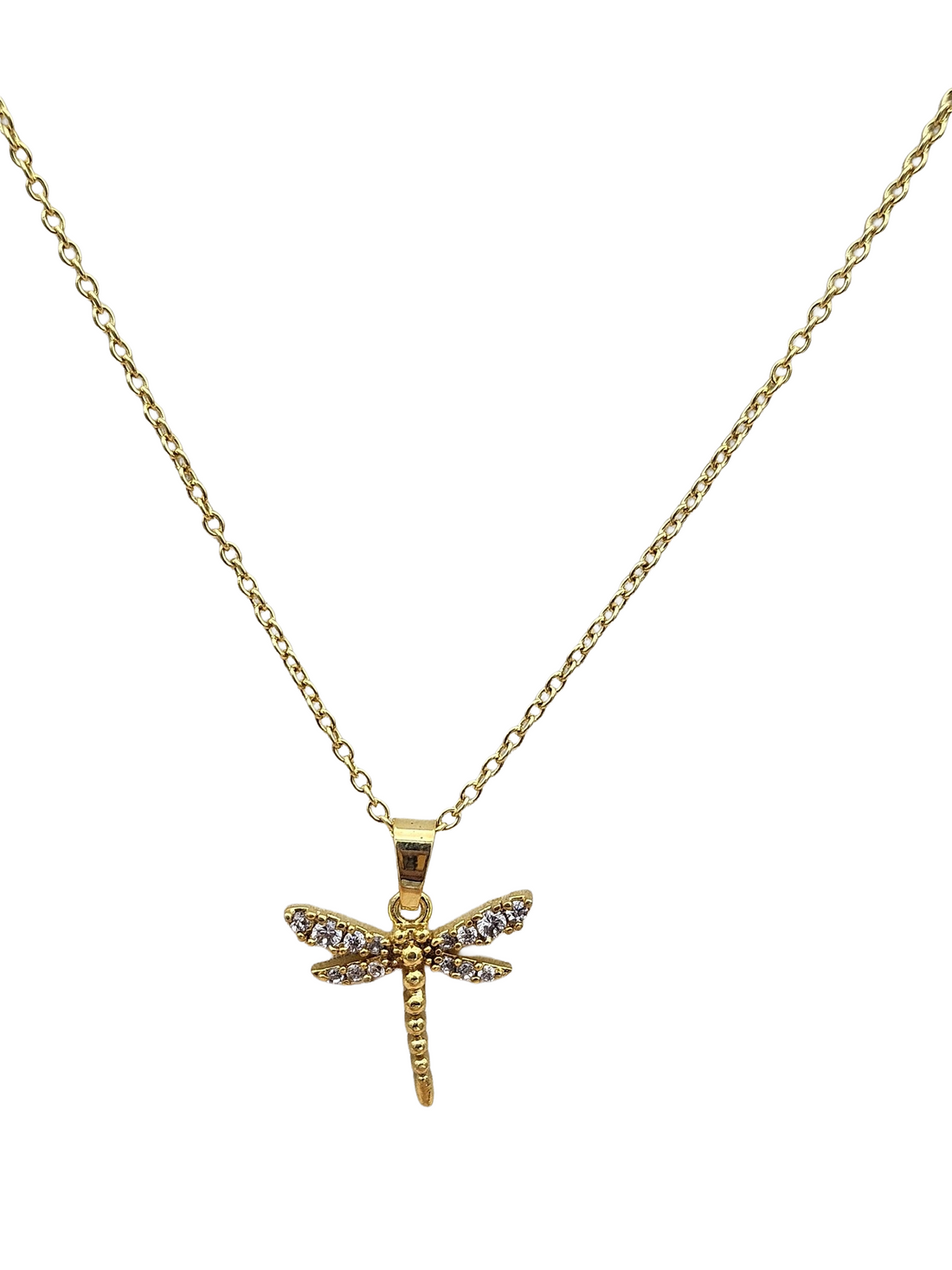 Stunning Gold plated Cubic Zirconia Stone Light weight Fly Shape Chain Pendant