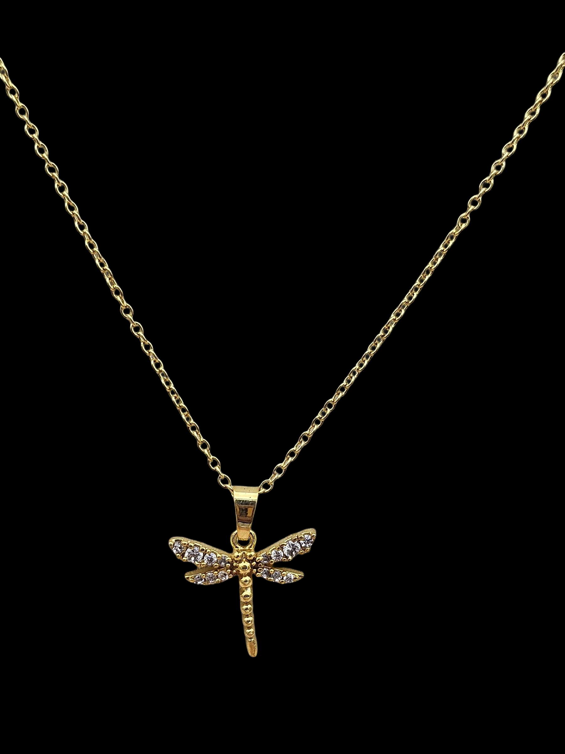 Stunning Gold plated Cubic Zirconia Stone Light weight Fly Shape Chain Pendant