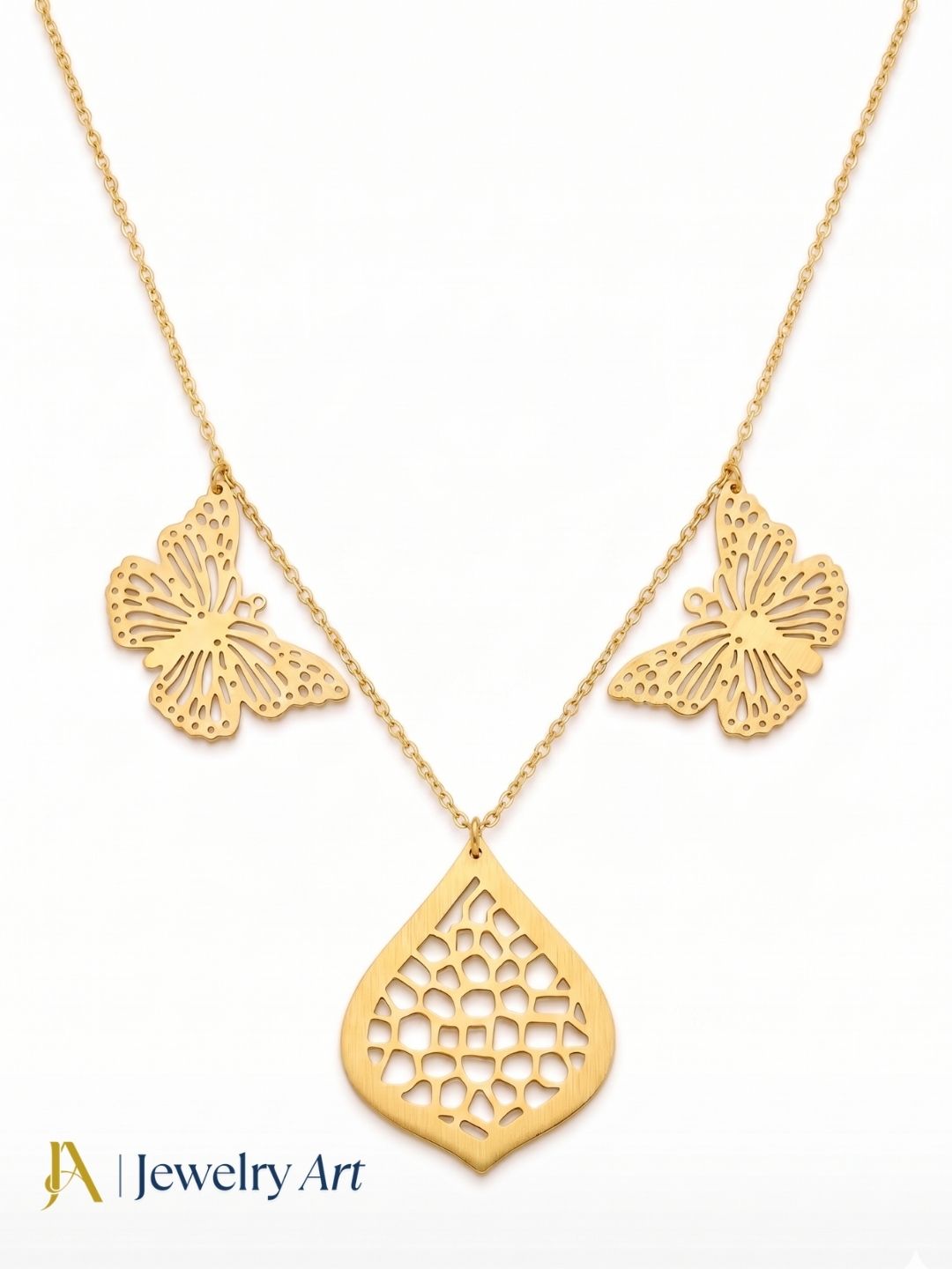 Awesome Handcrafted Gold plated Floral Designer Light weight Chain Pendant Necklace
