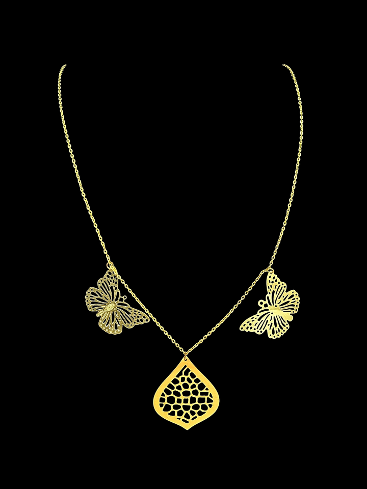 Awesome Handcrafted Gold plated Floral Designer Light weight Chain Pendant Necklace