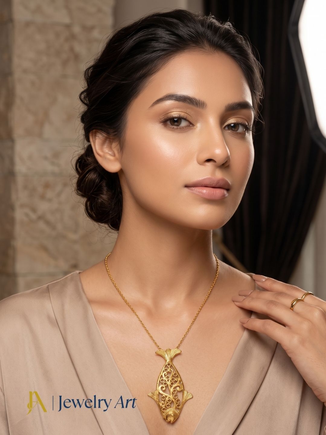 Awesome Handcrafted Gold plated Fish Designer Light weight Chain Pendant Necklace