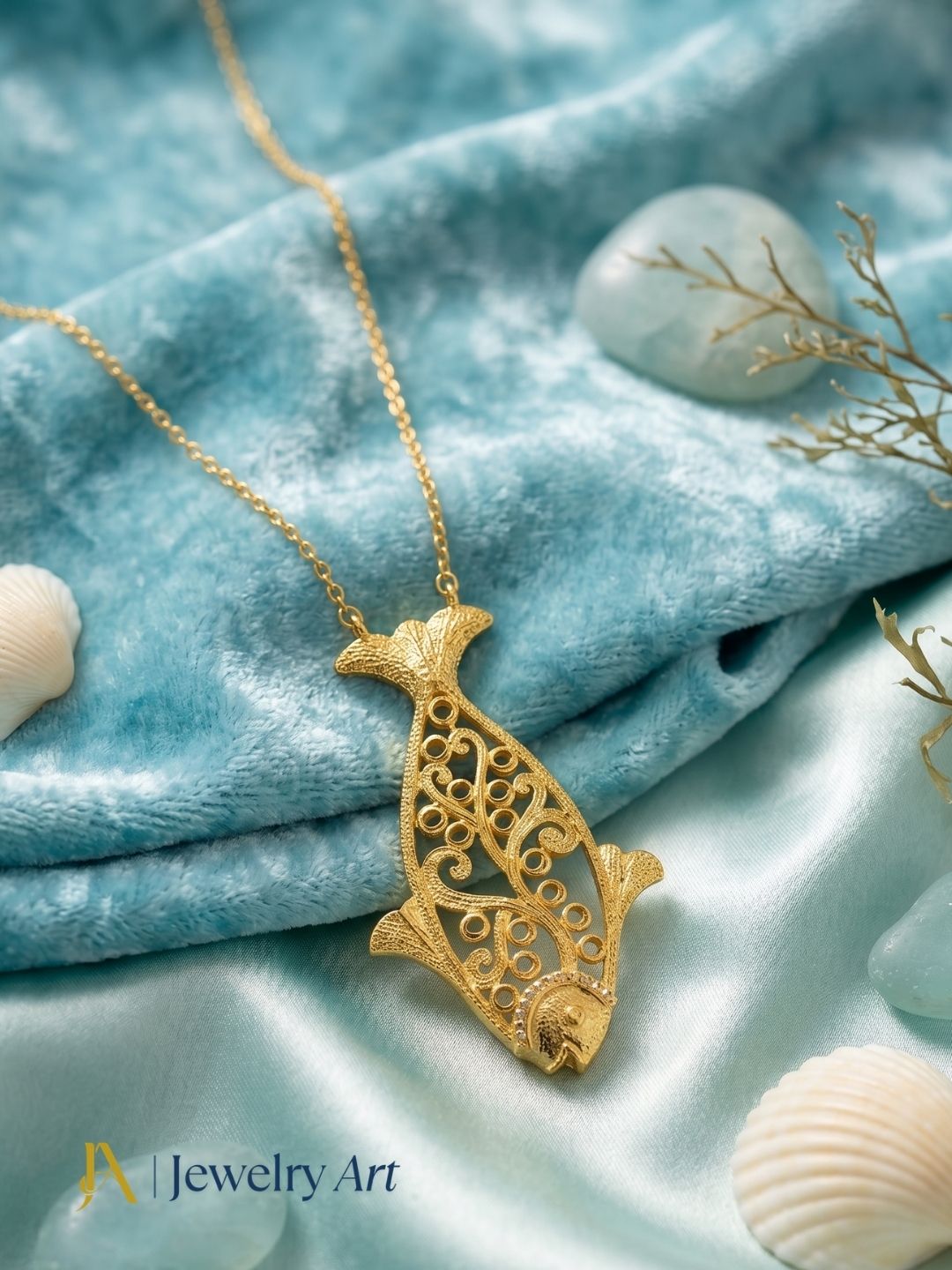 Awesome Handcrafted Gold plated Fish Designer Light weight Chain Pendant Necklace