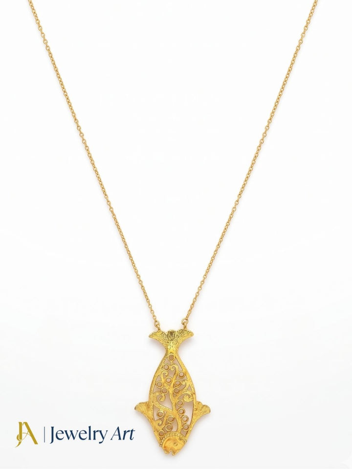 Awesome Handcrafted Gold plated Fish Designer Light weight Chain Pendant Necklace
